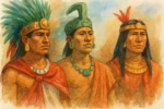 Imagen con un maya, un azteca y un Inca que refleja las diferencias entre ellos