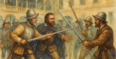 Almagrista atacando a los hombres de Pizarro