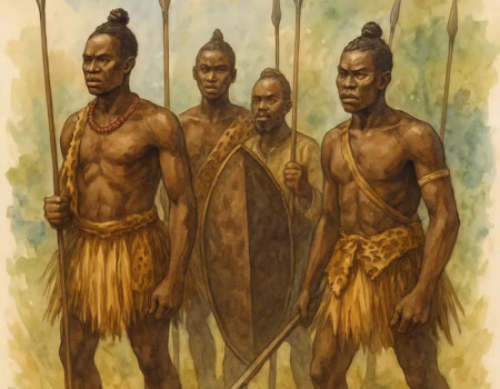 Guerreros de la etnia Fang