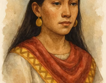 Acuarela de María Luisa Xicohténcatl