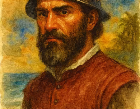 Retrato en acuarela de Francisco de Orellana