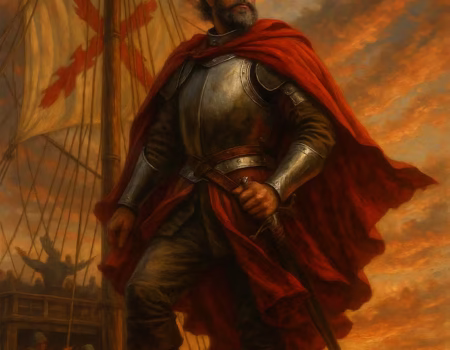Acuarela épica de Rodrigo de bastidas